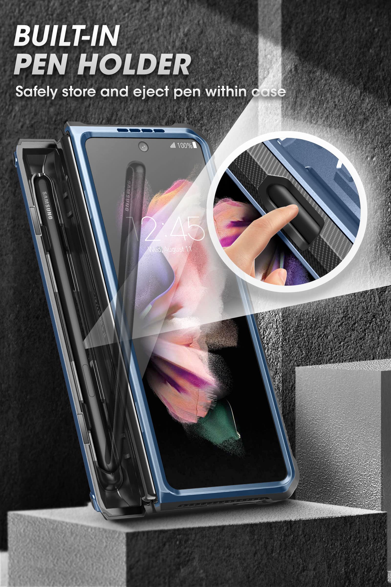 SUPCASE Unicorn Beetle Pro Rugged Case for Samsung Galaxy Z Fold 3 5G (2021) - Heavy Duty Dual Layer Protection with Built-in Screen Protector, Kickstand & S Pen Holder | Perfect for Outdoor Adventures, Work & Travel