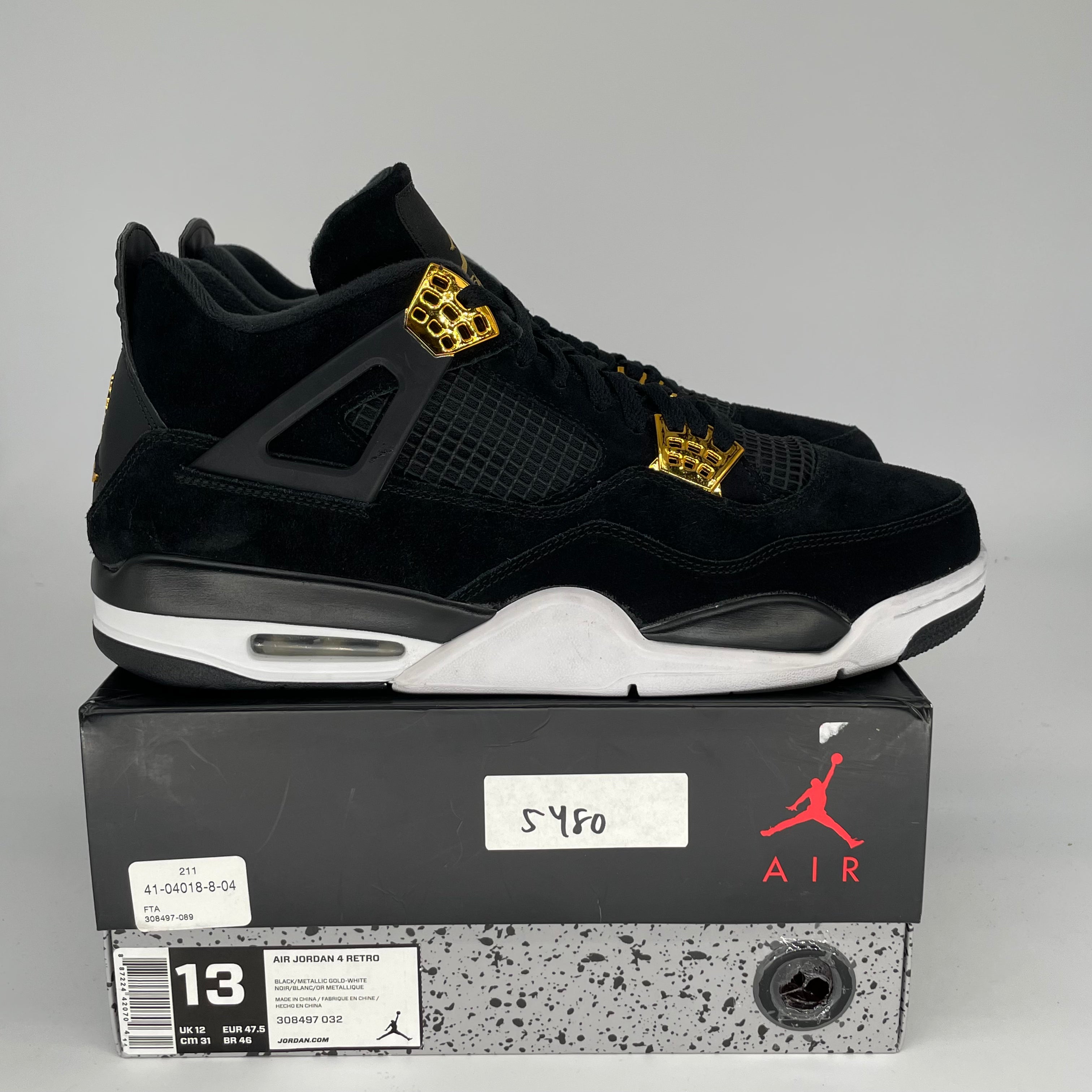 Air Jordan 4 Retro 'Royalty' Men's Basketball Shoes Size 13 (308497-032) - Perfect for Sneaker Collectors & Streetwear Fashion