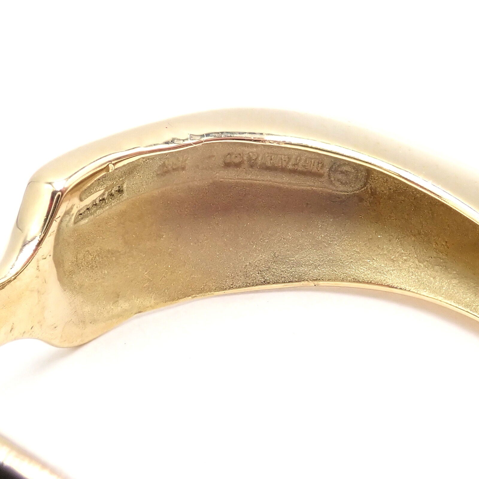 Authentic Vintage Tiffany & Co 18k Yellow Gold Peretti Lily Lobe Hoop Earrings for Women - Luxury Designer Jewelry Gift for Anniversary, Wedding & Special Occasions