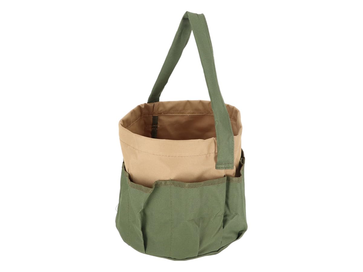 Esschert Design Heavy Duty Canvas Round Tool Bag - Durable Storage for Gardening, DIY, and Craft Supplies | Perfect for Home, Workshop, and Outdoor Use