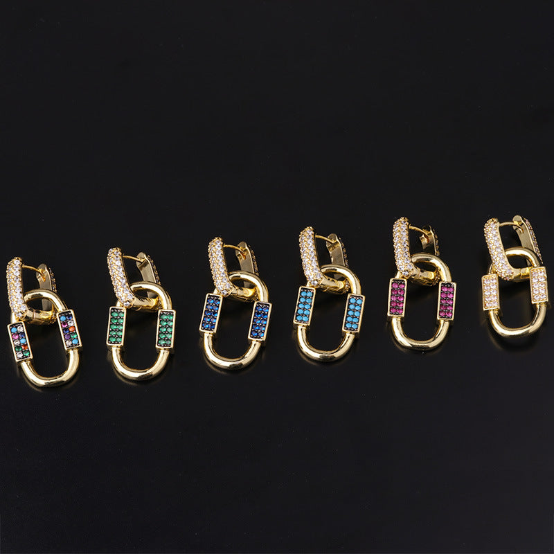 18K Gold Bohemian Chain Link Dangle Huggie Hoop Earrings for Women | Trendy Boho Chic Jewelry | Perfect for Parties, Weddings & Everyday Wear