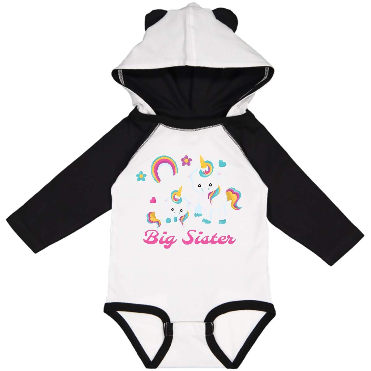 Inktastic Big Sister Long Sleeve Baby Bodysuit - Soft Cotton Creeper for Newborn & Infant - Perfect for Sibling Photo Shoots, Family Matching Outfits & Special Occasions