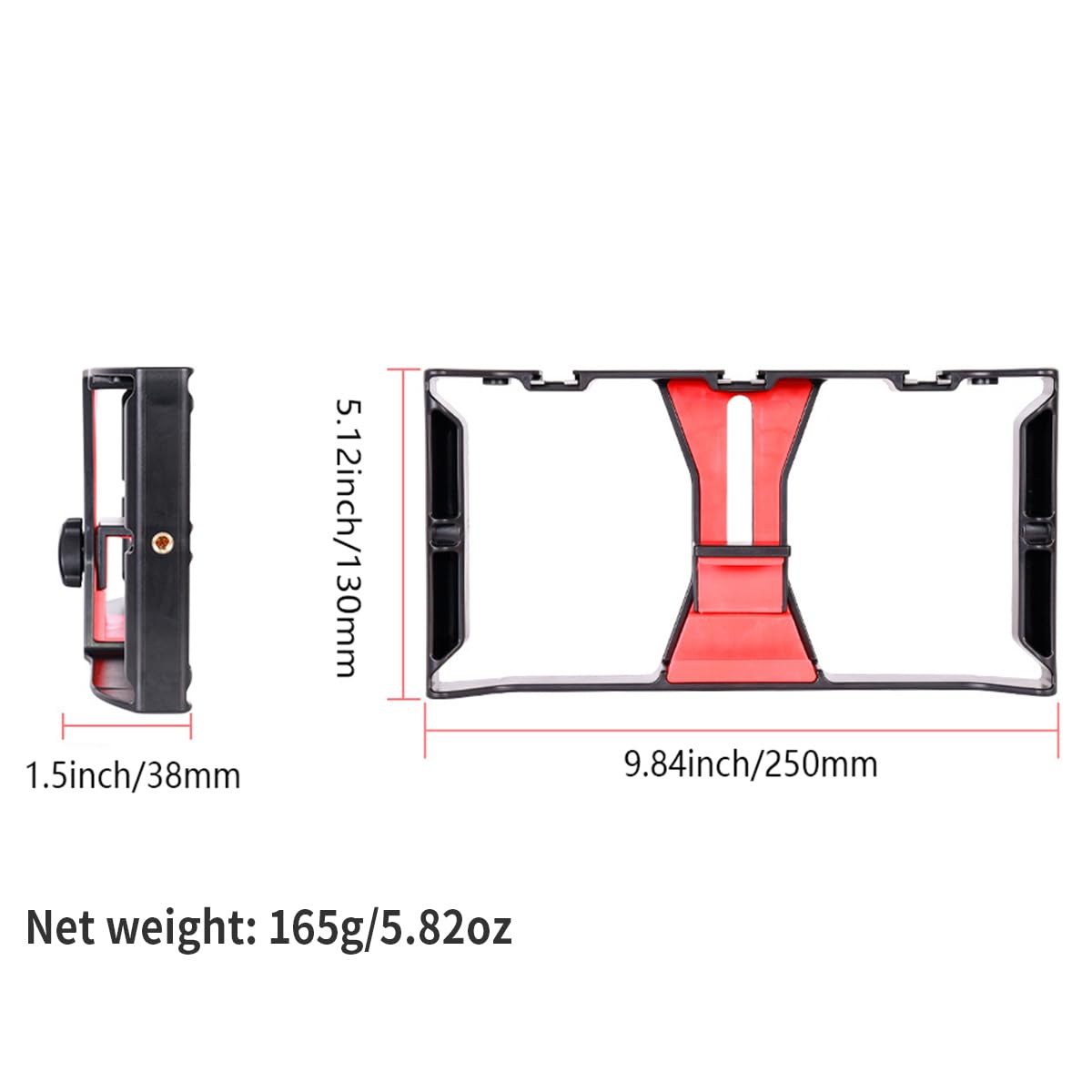 Professional Phone Cage for iPhone 16 Pro Max & Android - Universal Video Rig with Cold Shoe Mounts & 1/4