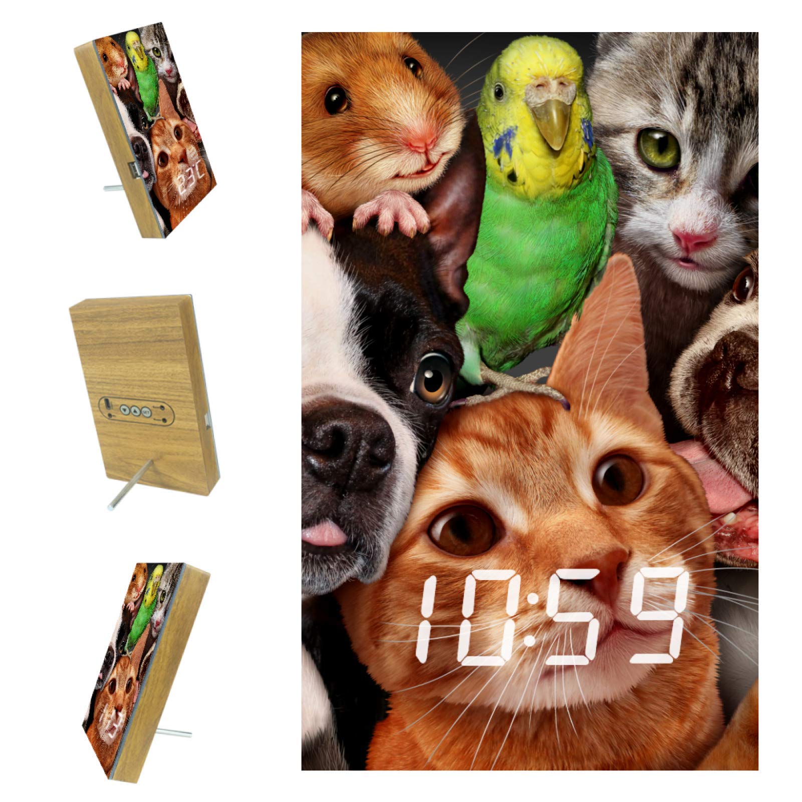 Small LED Digital Alarm Clock with Nightlight & USB Charger - 12/24Hr Timer for Bedroom, Desk, Pet Cage (Dog/Cat/Hamster/Budgie) | Perfect for Nighttime Feeding, Study, and Gentle Wake-ups