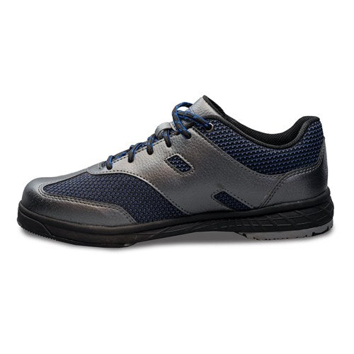 Men's Right Hand Blade Bowling Shoes - Lightweight & Comfortable for Competitive Play - Pewter/Blue - Perfect for League Nights & Tournament Bowling