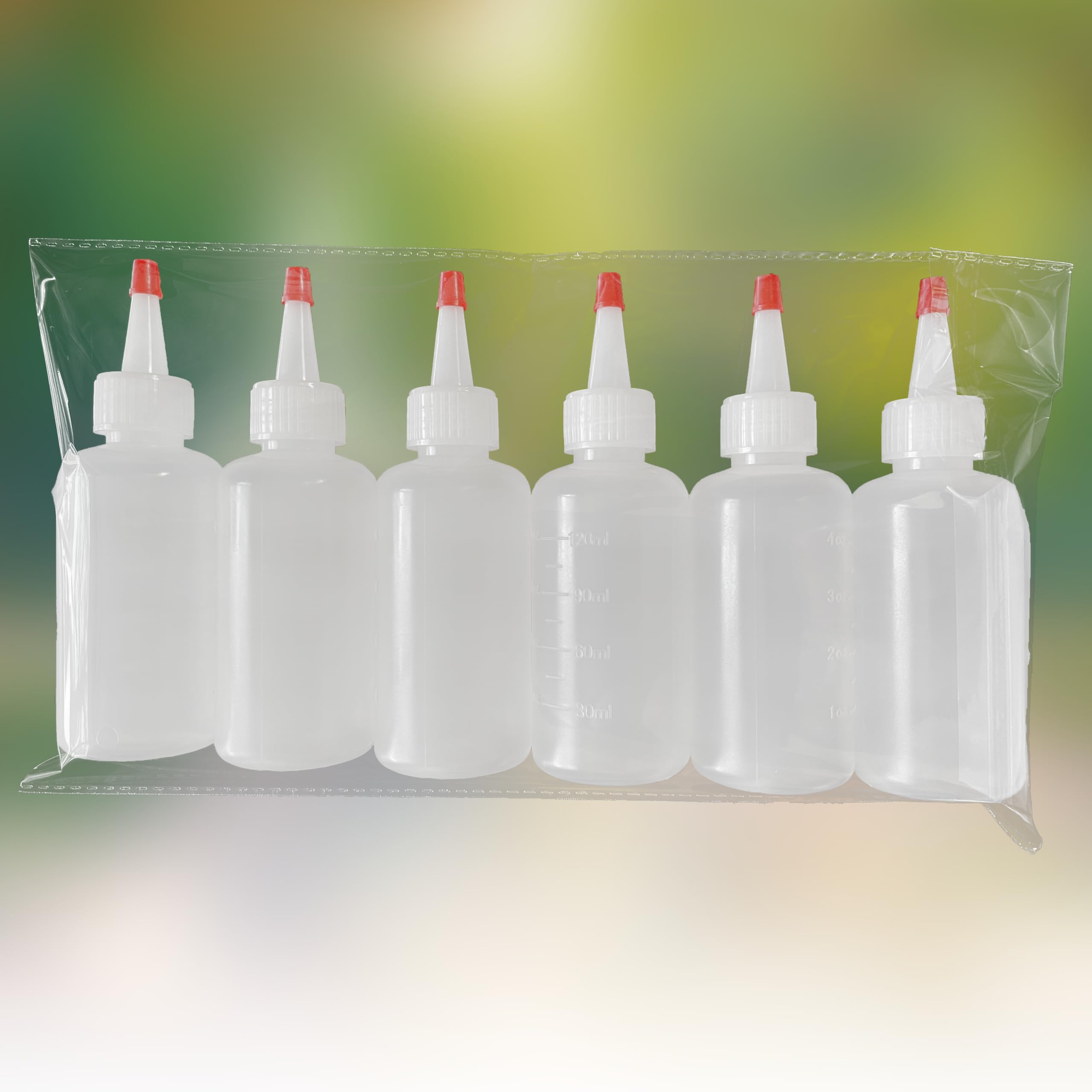 4 Oz Plastic Squeeze Bottles with Red Tip Cap - Perfect for Ketchup, BBQ Sauce, Syrup, Oil & Condiments | Great for Cooking, Baking, Pancake Decorating, Travel & Camping | Durable Squirt Bottle for Kitchen, Lab & Arts & Crafts