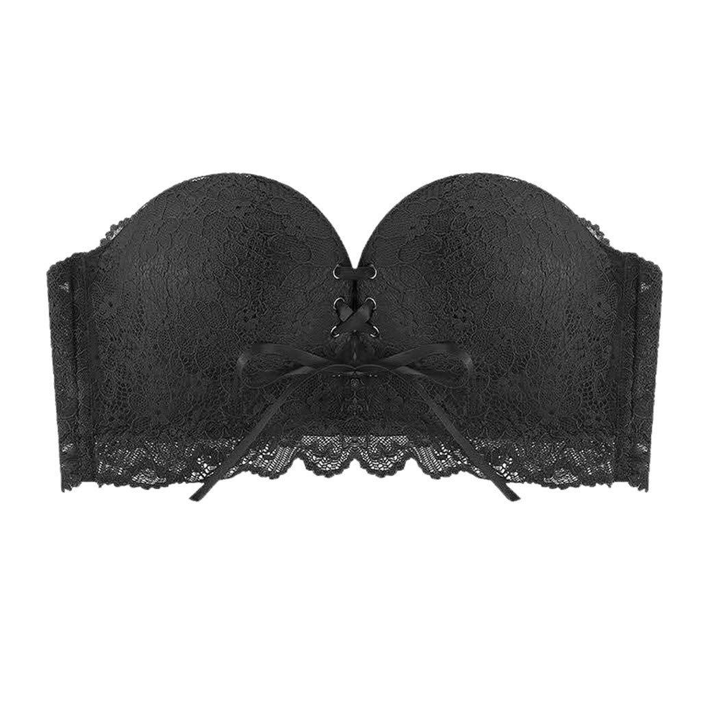 Narumard Magic Non-Slip Push Up Lace Bra - Strapless Bandeau with Adjustable Drawstrings - Perfect for Wedding, Party & Everyday Wear - Bulk Bras for Women
