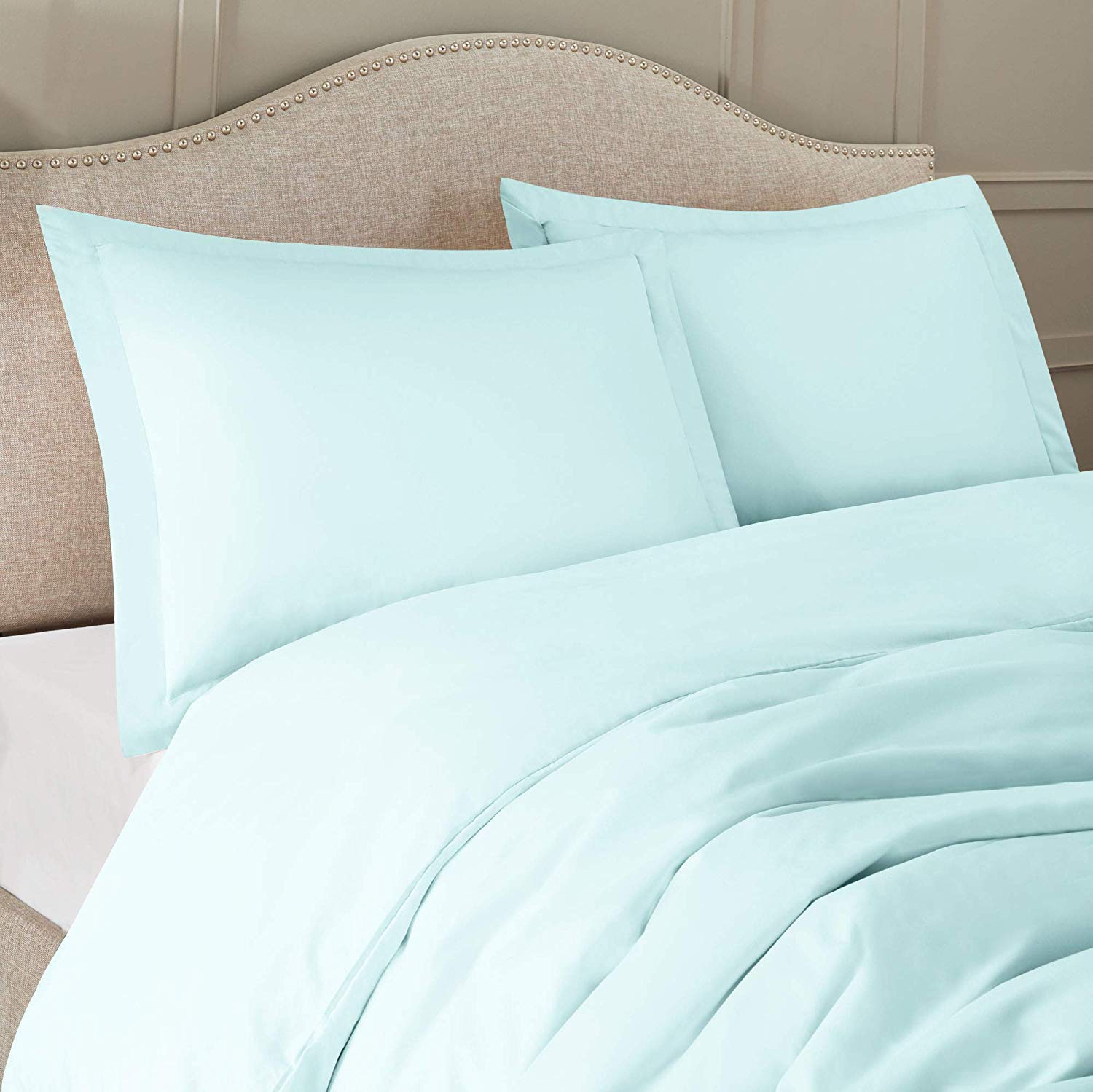 Premium 300 GSM Organic Cotton Duvet Cover & Comforter Set - 500 Thread Count, Sky Blue King Size (2-Piece) for Luxurious Bedroom Comfort & Hotel-Style Sleep Experience