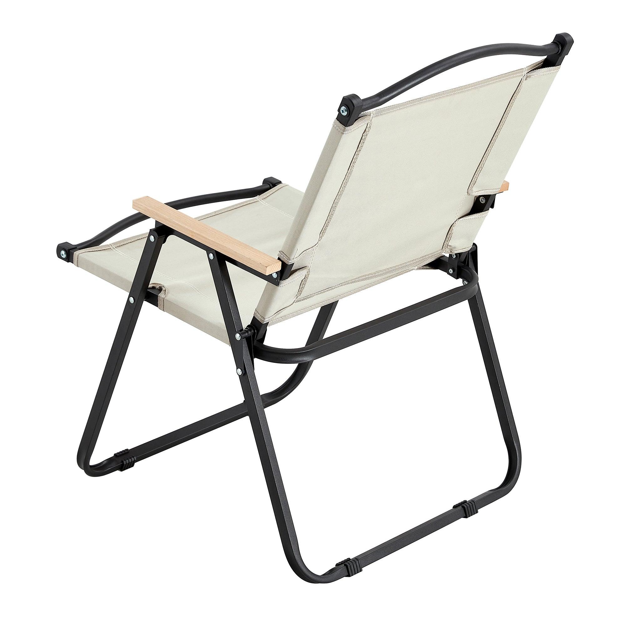 2-Piece Folding Outdoor Chair Set - Portable Camping Chairs for Indoor, Outdoor, Beach, Picnics, Backyard, BBQ, Parties & Patio - Lightweight & Durable Beige Chairs for Relaxing, Travel & Outdoor Adventures