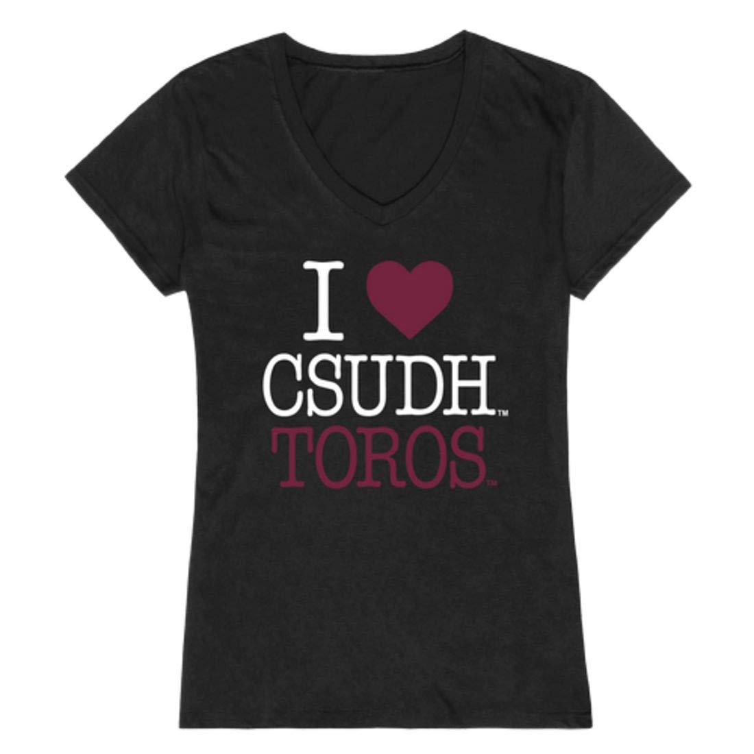 I Love CSUDH California State University Dominguez Hills Toros Women's T-Shirt Black - Soft Cotton Tee for School Spirit & Campus Fashion