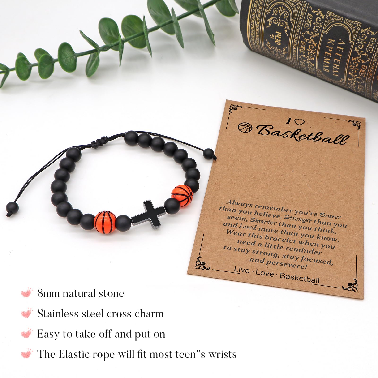 Men's Beaded Sports Bracelets - Baseball & Basketball Wristbands for Athletes & Fans - Durable Adjustable Beaded Bracelet for Men & Teens - Perfect for Game Day, Workouts & Stocking Stuffers