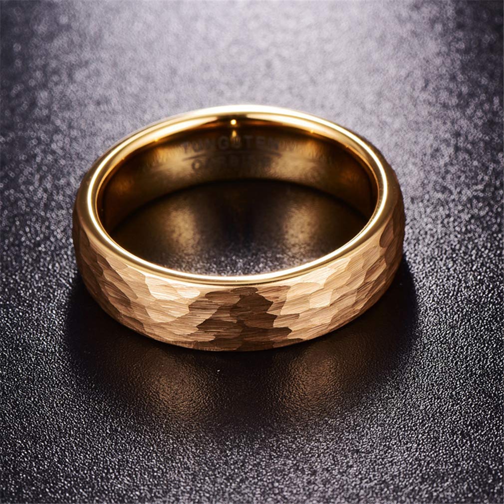 6mm Tungsten Carbide Wedding Rings for Men & Women - 2.3mm Thick Durable Gold Band - Perfect Father's Day Gift, Anniversary Jewelry for Couples - Ideal for Everyday Wear, Special Occasions & Romantic Proposals