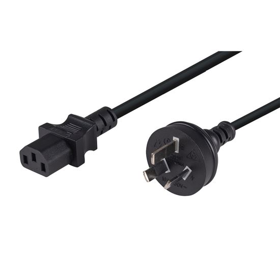 0.75M 3 Pin Plug to IEC C13 Female Plug 10A SAA Certified Power Cord with 1.0mm Copper Core - Perfect for Computers, Monitors, Printers & Office Equipment
