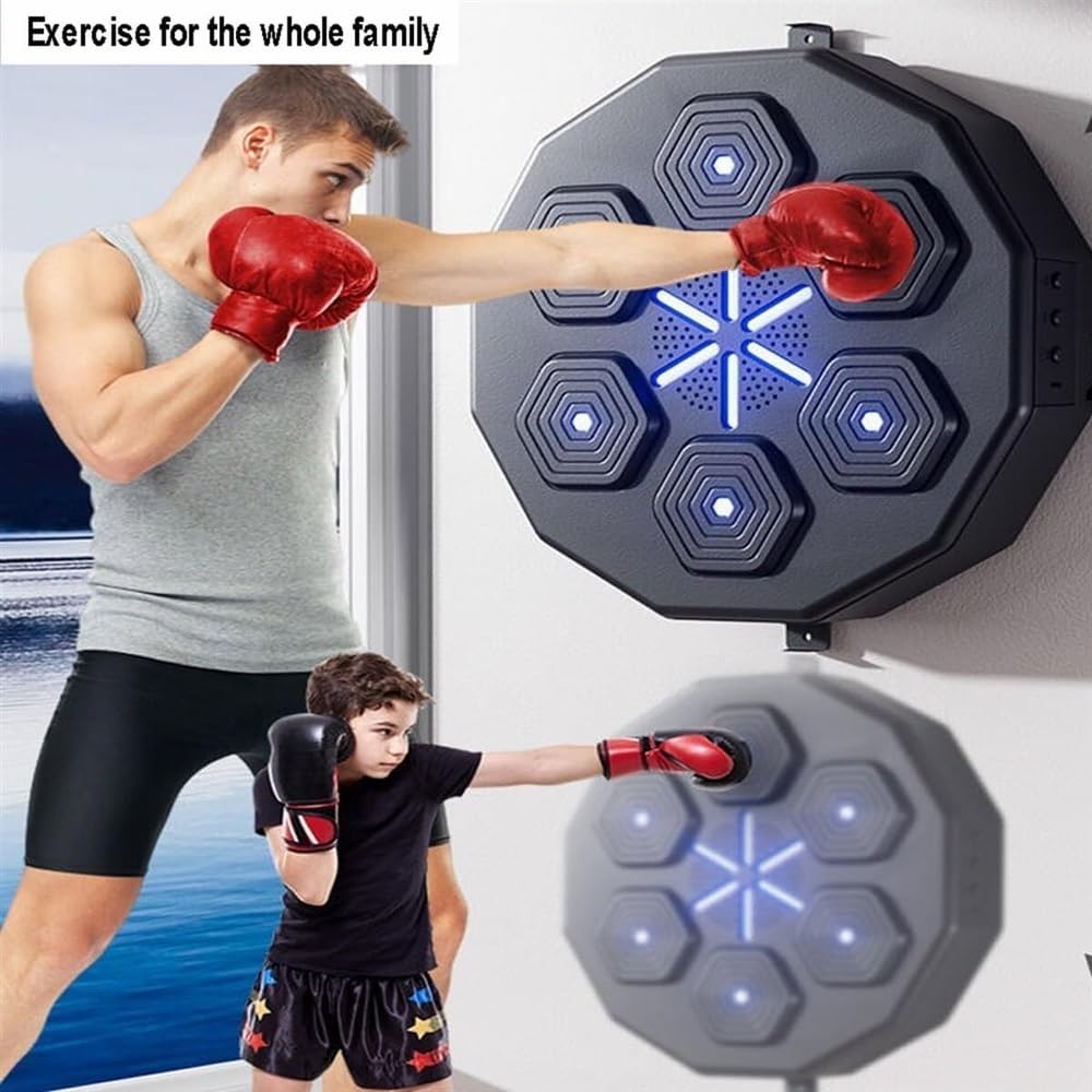 Smart Electronic Music Boxing Machine - Wall Mounted Punching Bag for Home Gym & Boxing Training | Interactive Boxing Target with LED Display & Bluetooth Speaker | Perfect for Adults & Kids Workouts (Includes Gloves) - Ideal for Home Fitness, Stress Relief & Family Fun