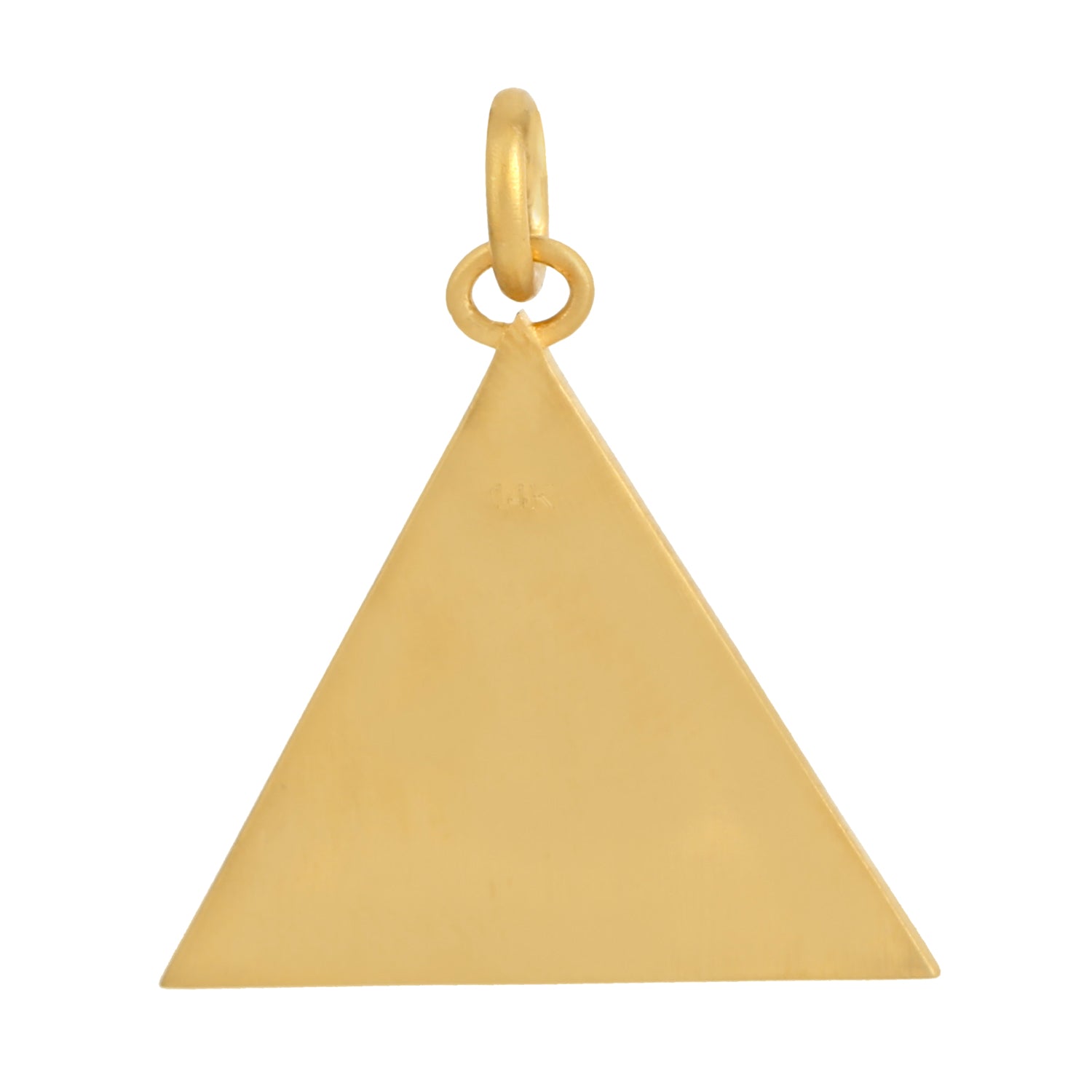 14K Yellow Gold Bezel Set Diamond Evil Eye & Triangle Pendant Necklace for Women - Perfect for Everyday Wear, Gift Giving & Spiritual Protection
