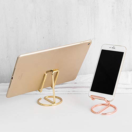 IKAAR Rose Gold Phone Stand for Desk - Adjustable Cell Phone Holder Compatible with iPhone, Samsung, Tablets (4-12.9