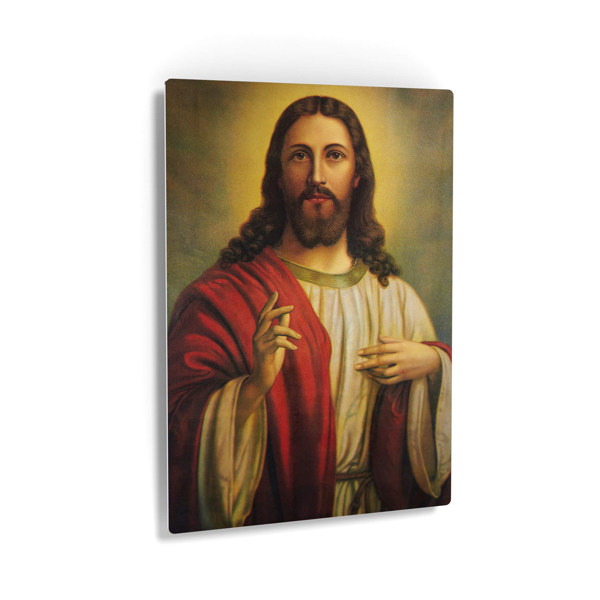 Jesus Christ Metal Wall Art Print - Byzantine Orthodox Religious Painting - Christian Home Decor for Living Room, Bedroom & Office - Ready to Hang 30x40 - Perfect Gift for Baptism, Easter & Spiritual Inspiration