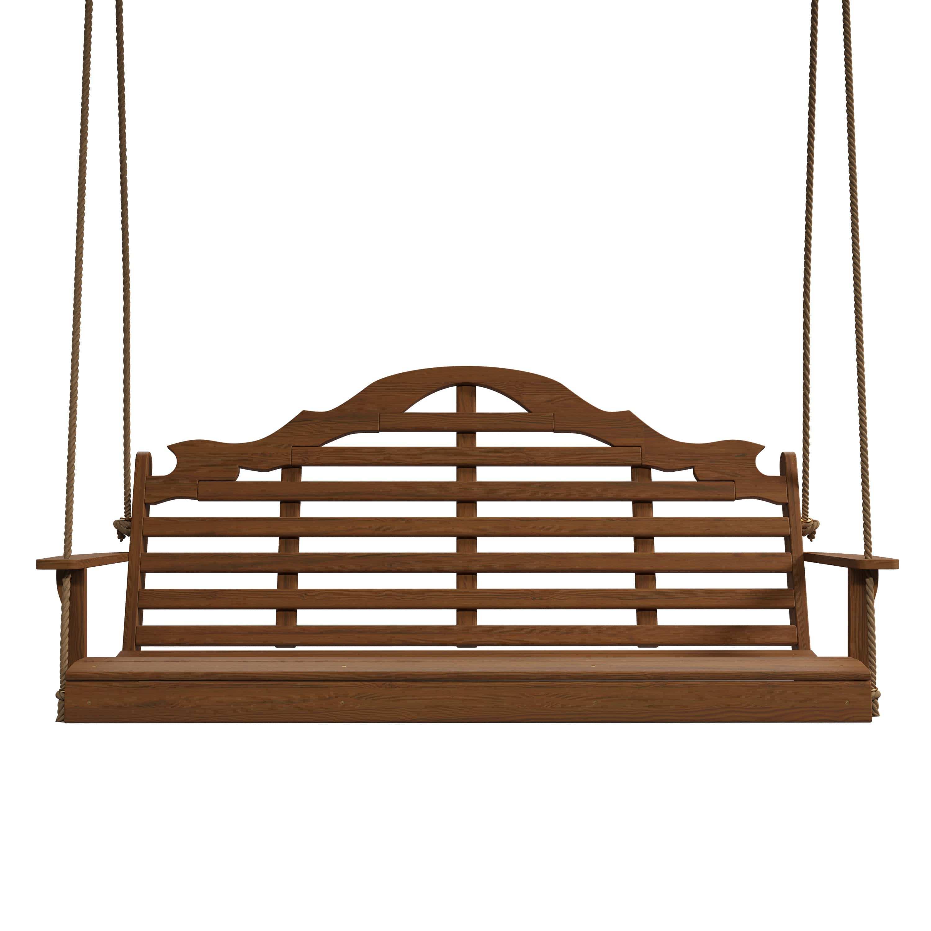 Keystone Amish Co. 6 Foot Milan Red Cedar Porch Swing with Cup Holders - Outdoor Patio Furniture for Relaxing in Garden, Backyard or Deck
