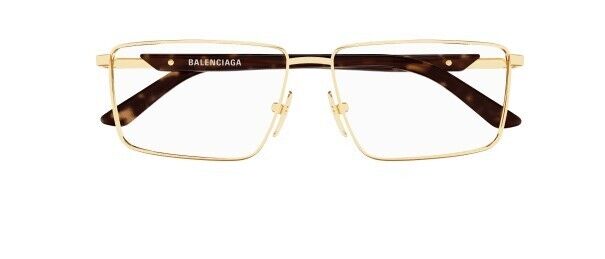 Balenciaga BB0247O 002 Gold Havana Rectangular Men's Eyeglasses - Premium Designer Sunglasses for Men, UV Protection, Fashionable Square Frame - Perfect for Driving, Outdoor Activities & Everyday Wear