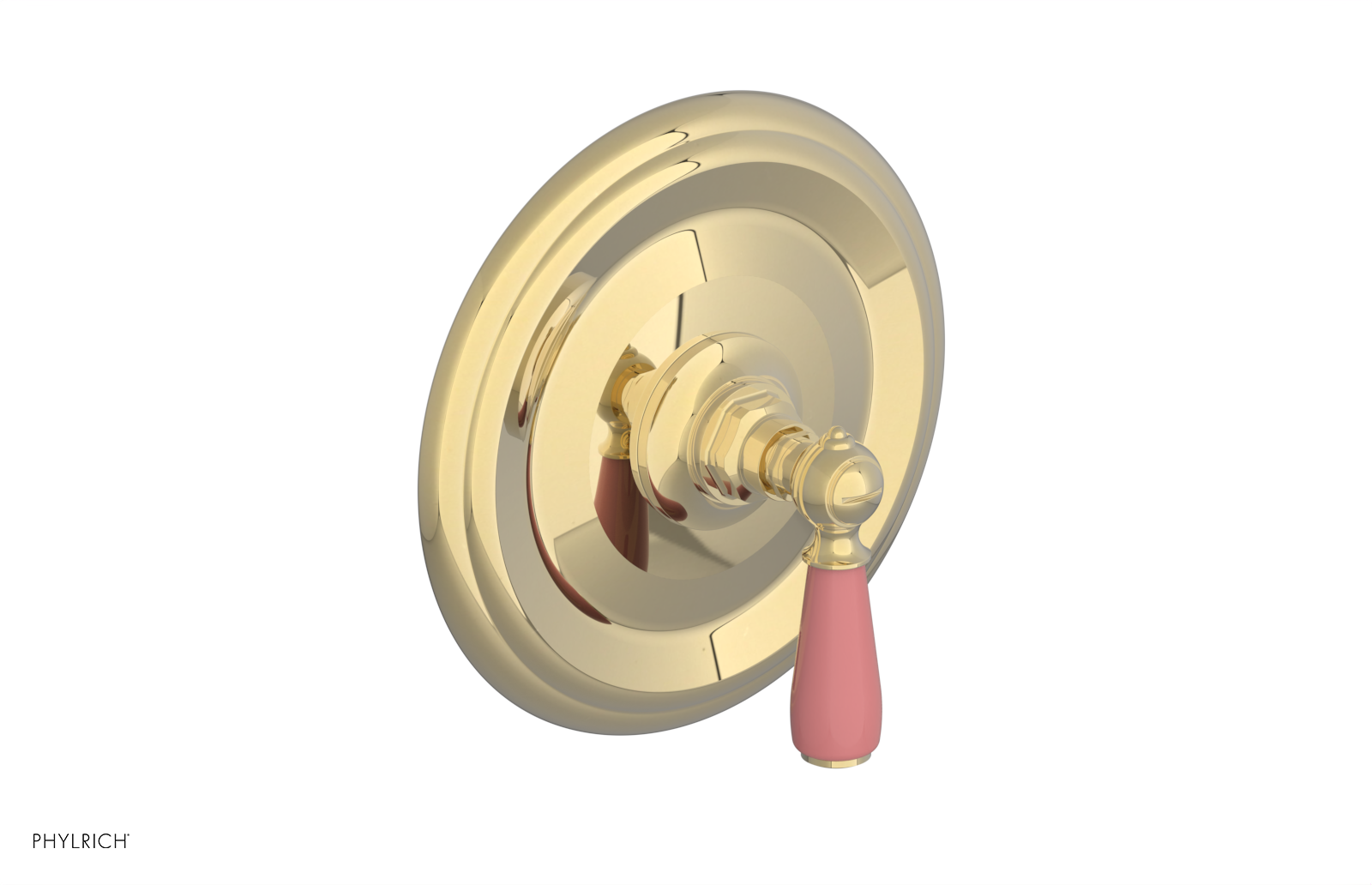 Jamestown Pressure Balance Shower Plate & Handle Trim with Pink Accents - 4