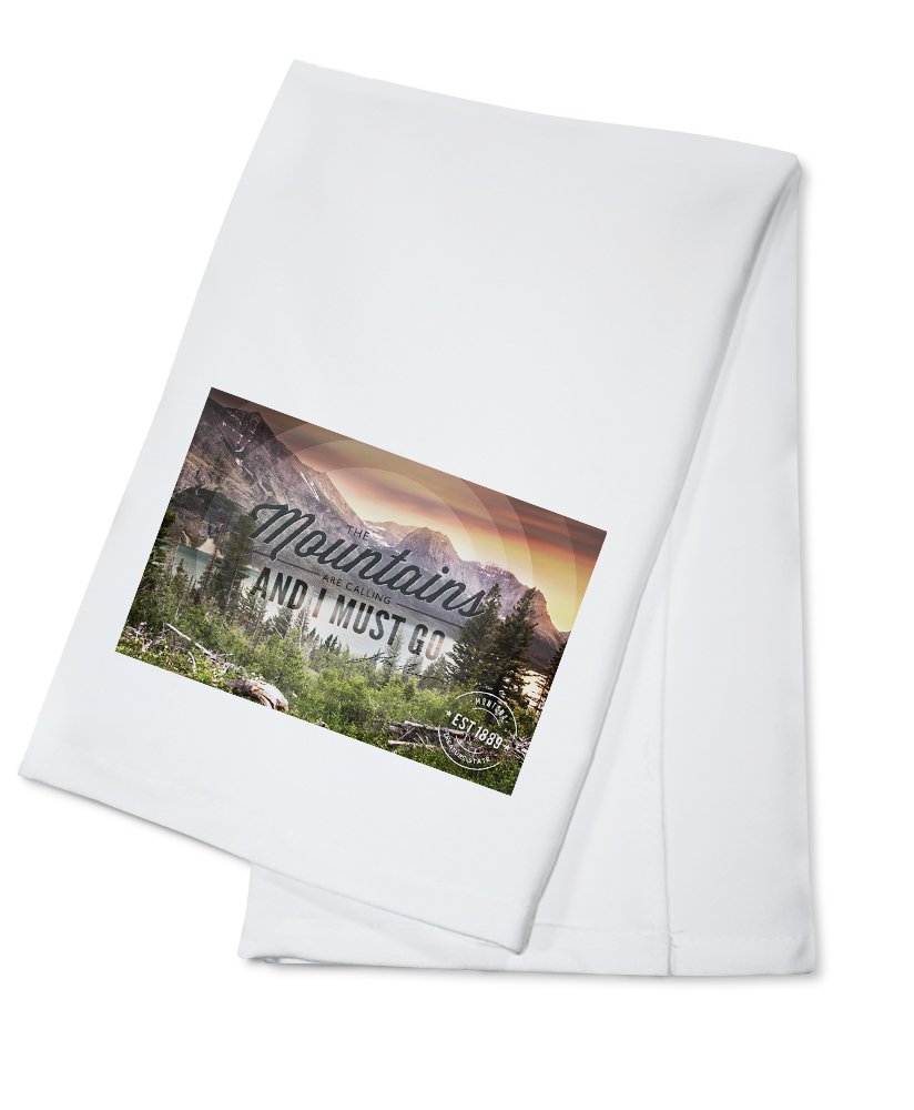 Montana John Muir The Mountains Are Calling Circle Photograph - 100% Cotton Tea Towel & Decorative Hand Towel for Kitchen & Home Decor | Perfect for Farmhouse, Cabin & Rustic Style Homes