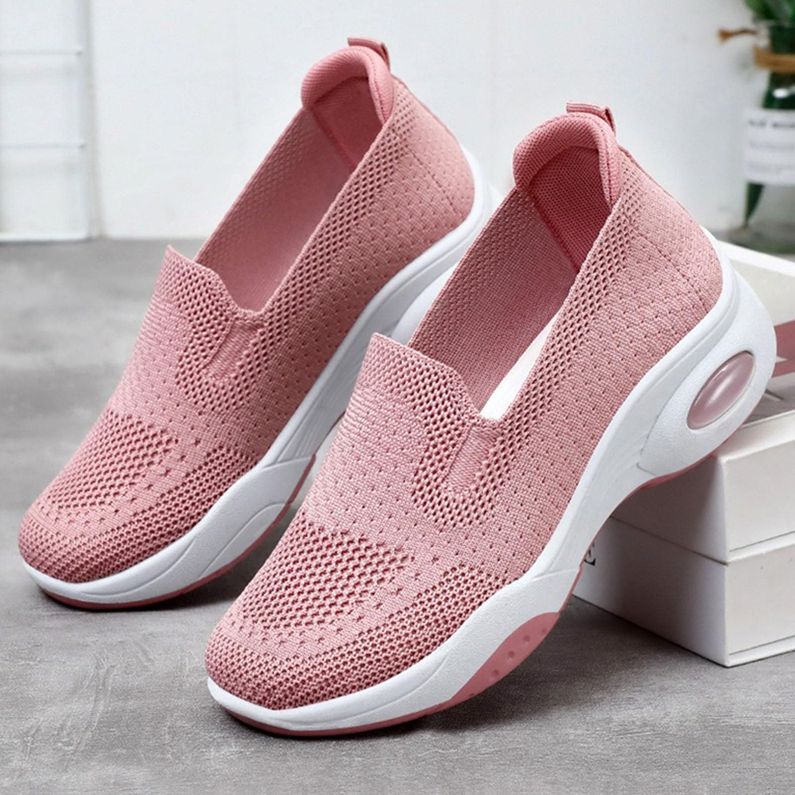 **Women's Low Top Orthopedic Sneakers - Breathable Mesh Slip-On Walking Shoes - Anti-Skid Casual Sports Shoes for Workout, Travel & Everyday Comfort**