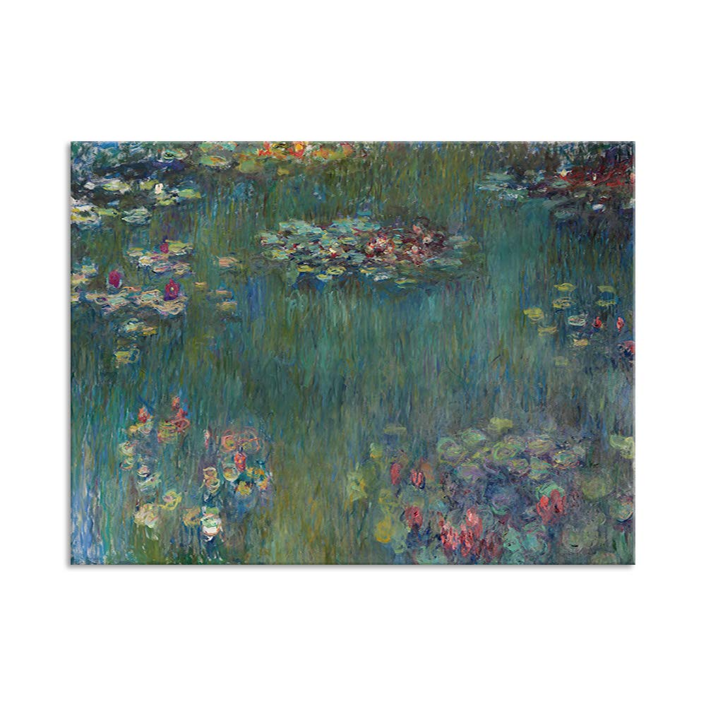 Claude Monet Water Lilies Canvas Wall Art - Large Framed Oil Painting Print, Impressionist Masterpiece for Living Room & Bedroom Decor - Ready to Hang Home Office Wall Decor