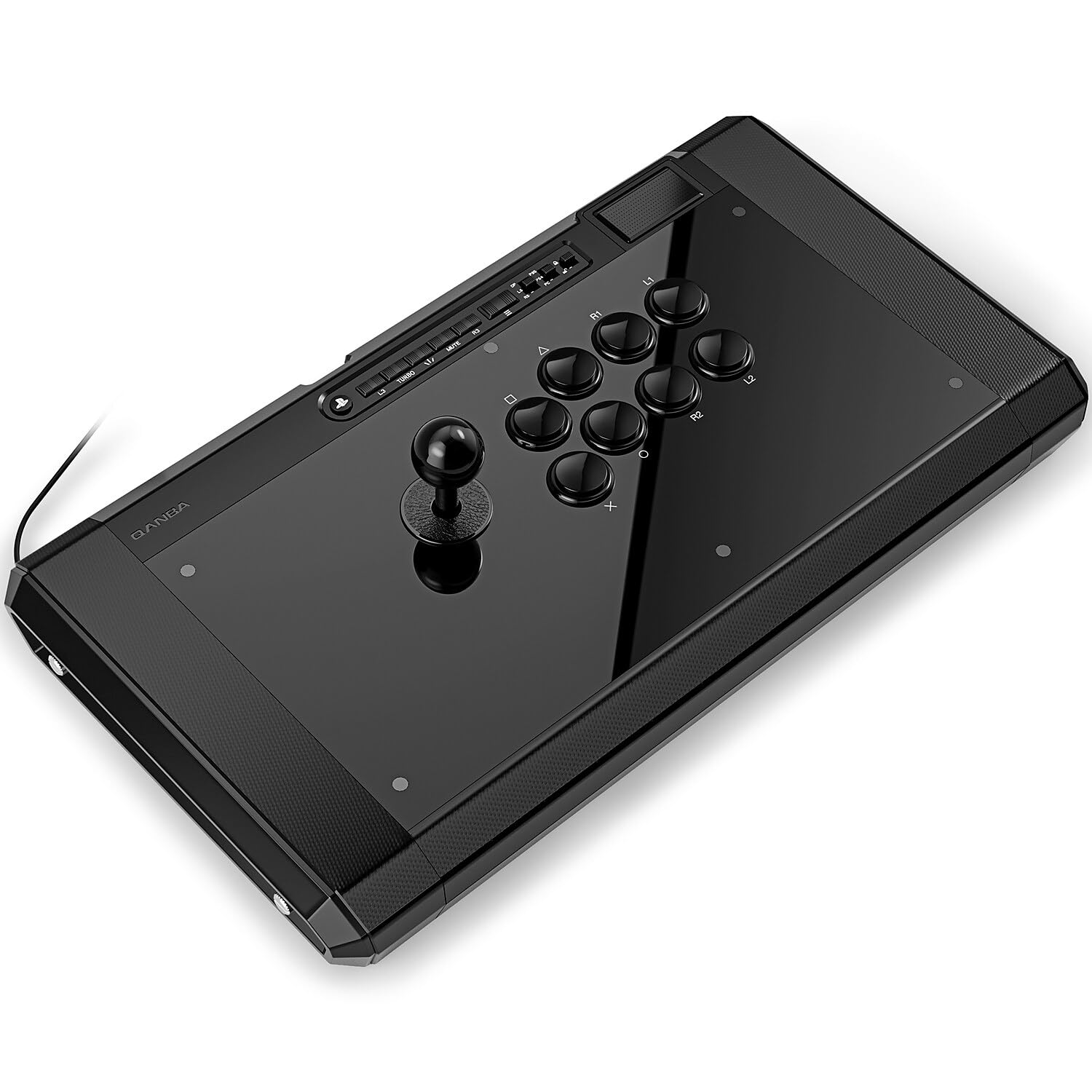 Qanba Q7 Obsidian 2 Wired Arcade Fight Stick for PlayStation 5, PS4 & PC - Professional Gaming Controller for Fighting Games, eSports & Home Arcade Setup
