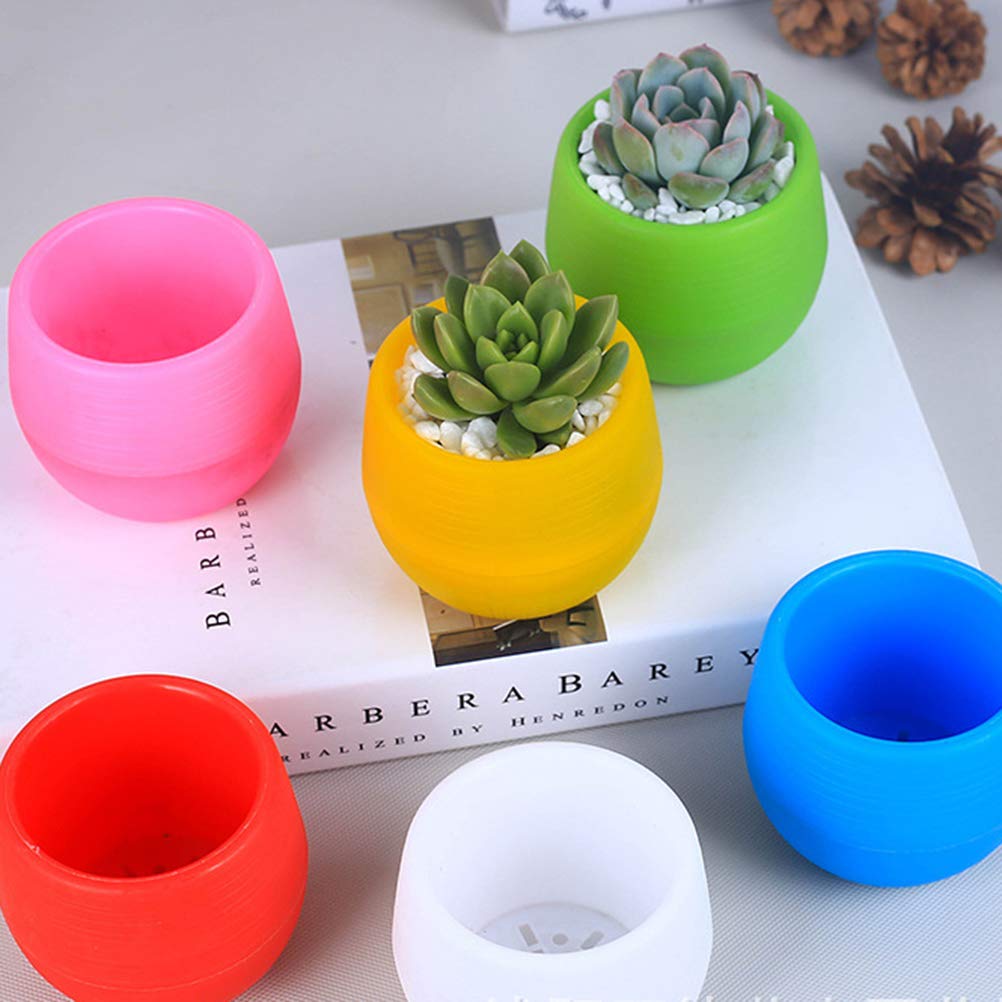 Cabilock Succulent Plant Pots - 4 Inch Decorative Resin Flower Pots for Indoor Plants, Succulents, Cacti - Perfect for Home, Office, and Garden Decor