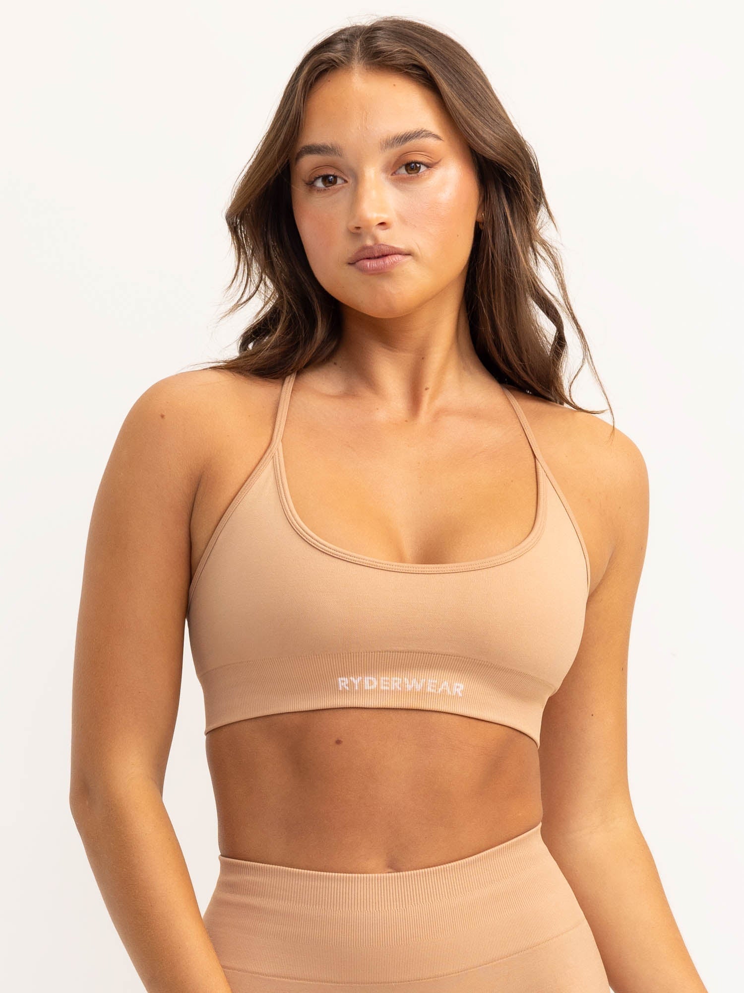 Lift 2.0 Seamless Sports Bra for Women - Comfortable Workout & Yoga Bra - Tan Color - Perfect for Gym, Running, and Active Lifestyle