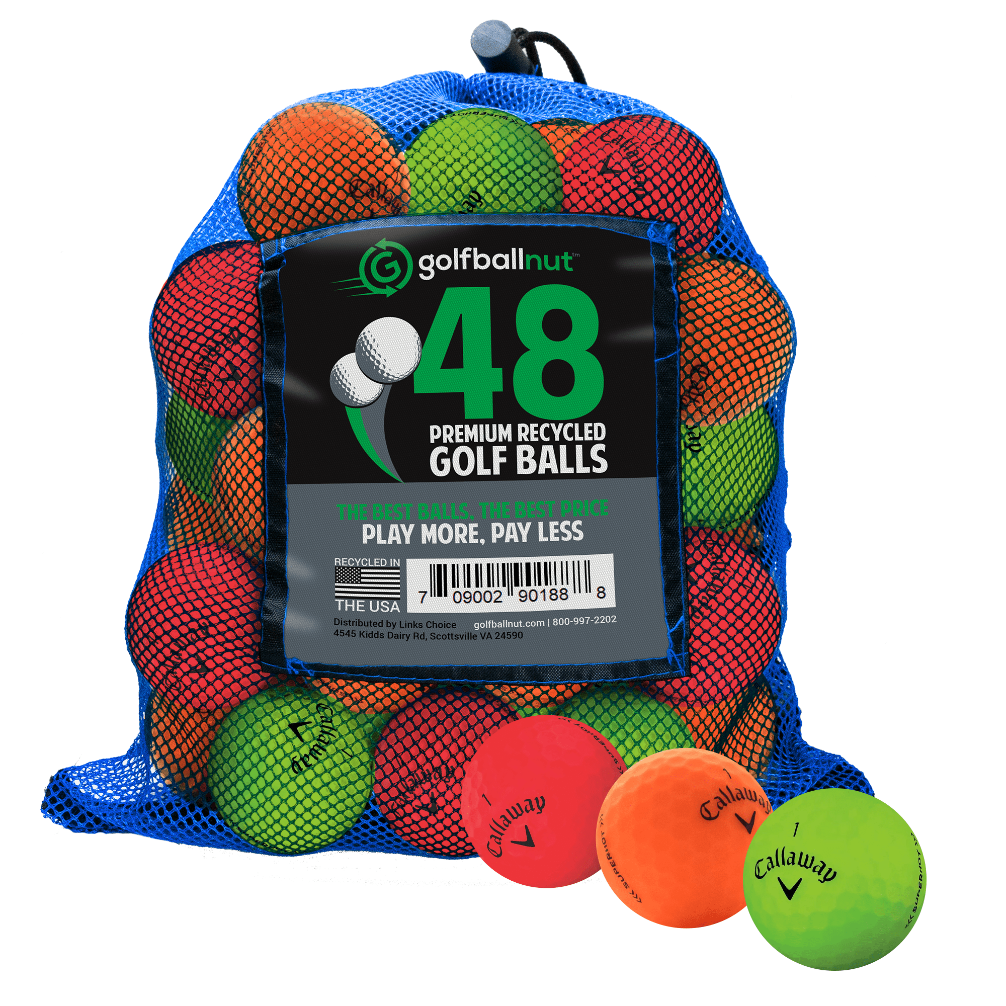 Premium Used Callaway Matte Mix Golf Balls - 12/24/36 Pack Bulk Practice Balls with Durable Mesh Bag | Ideal for Driving Range, Backyard Practice & Golf Training
