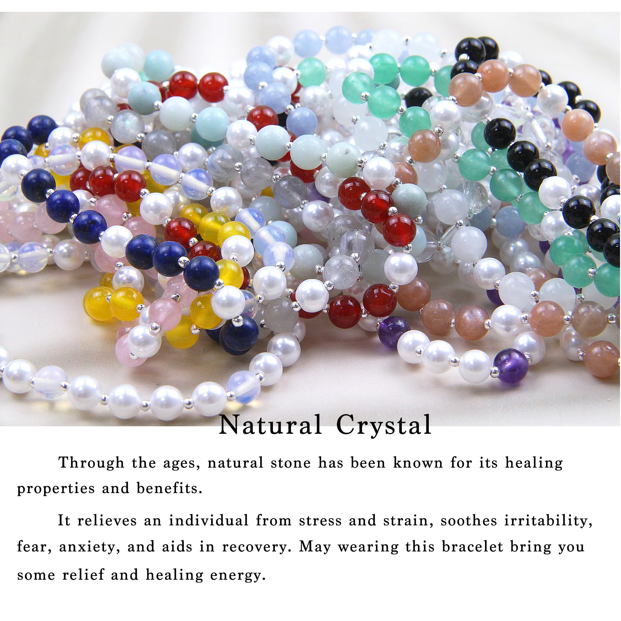 Labradorite Beaded Bracelet for Women - Best Friend Sister Matching Bracelet Set - Pearl Friendship Jewelry Gift for Mother Daughter - Perfect for Birthdays, Anniversaries & BFF Gifts