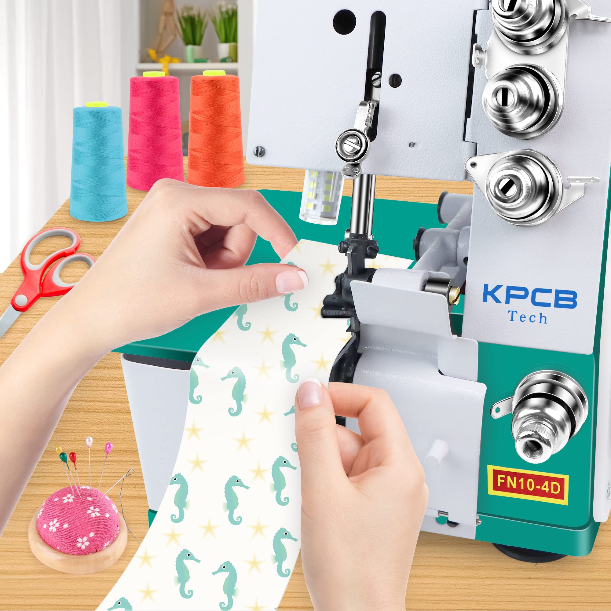 KPCB Serger Sewing Machine - Professional Overlock Machine with LED Light & Accessory Kit (Green) | Perfect for Quilting, Garment Making & DIY Crafts