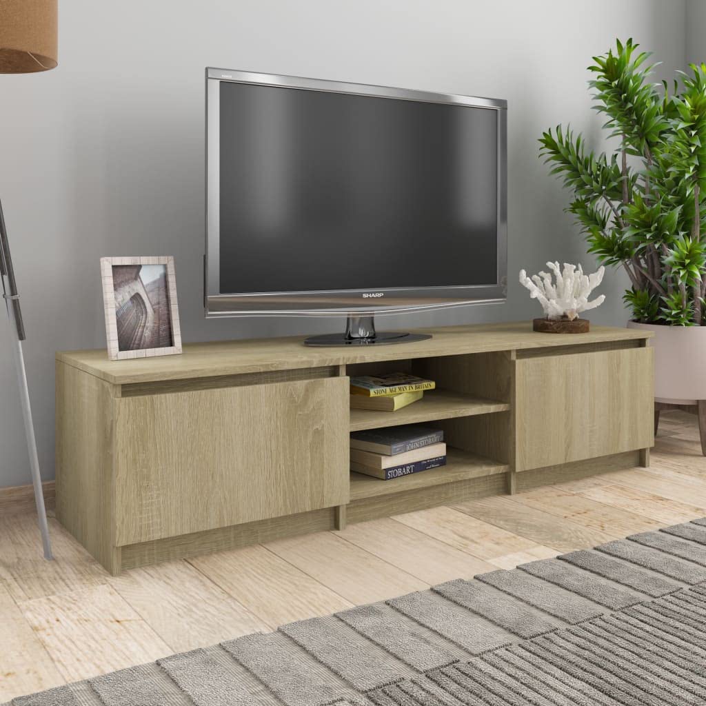 65 Inch TV Stand with Storage - Modern Entertainment Center Media Cabinet with Open Shelves & Doors - Classic TV Console for Living Room & Bedroom - Brown Wood Finish (55.1