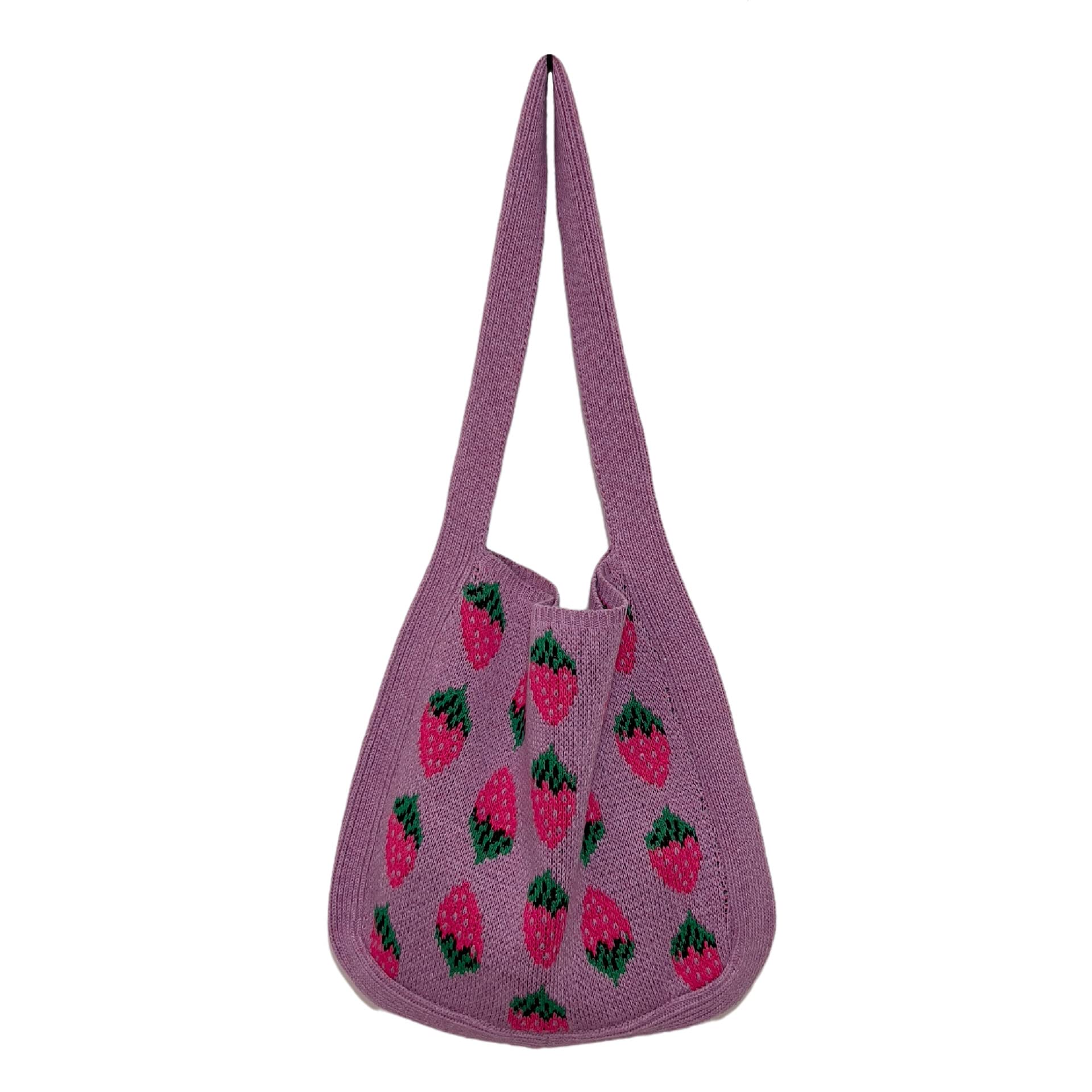 Stylish Crochet Strawberry Tote Bag - Kawaii Handmade Purse for Women & Girls | Perfect for Summer, Beach, Shopping & Everyday Use