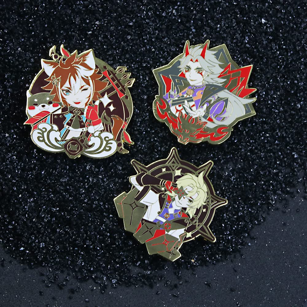 Genshin Impact Hu Tao Brooch Pin - Anime Cosplay Enamel Lapel Pin - Perfect Gift for Fans, Women & Girls - Great for Cosplay, Collecting & Fashion Accessories