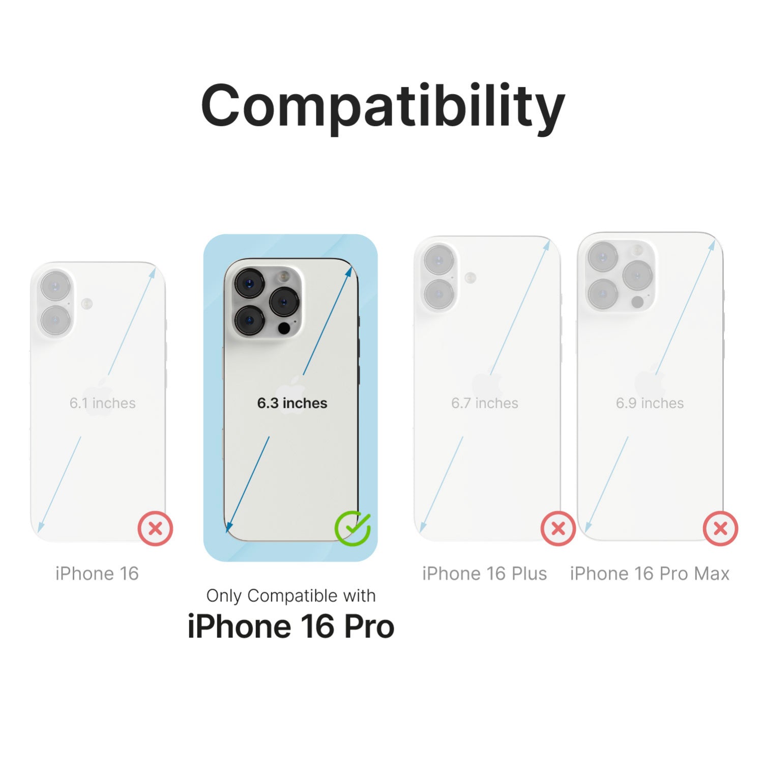 iPhone 16 Pro Protective Case - Shockproof Slim Cover with Premium Grip for iPhone 16 Pro - Perfect for Everyday Use, Travel & Outdoor Activities