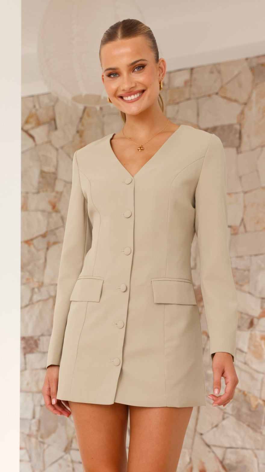 Madelaine Long Sleeve Mini Dress in Sage Green - Elegant Flowy Party Dress for Women, Perfect for Date Night, Cocktail Parties & Special Occasions