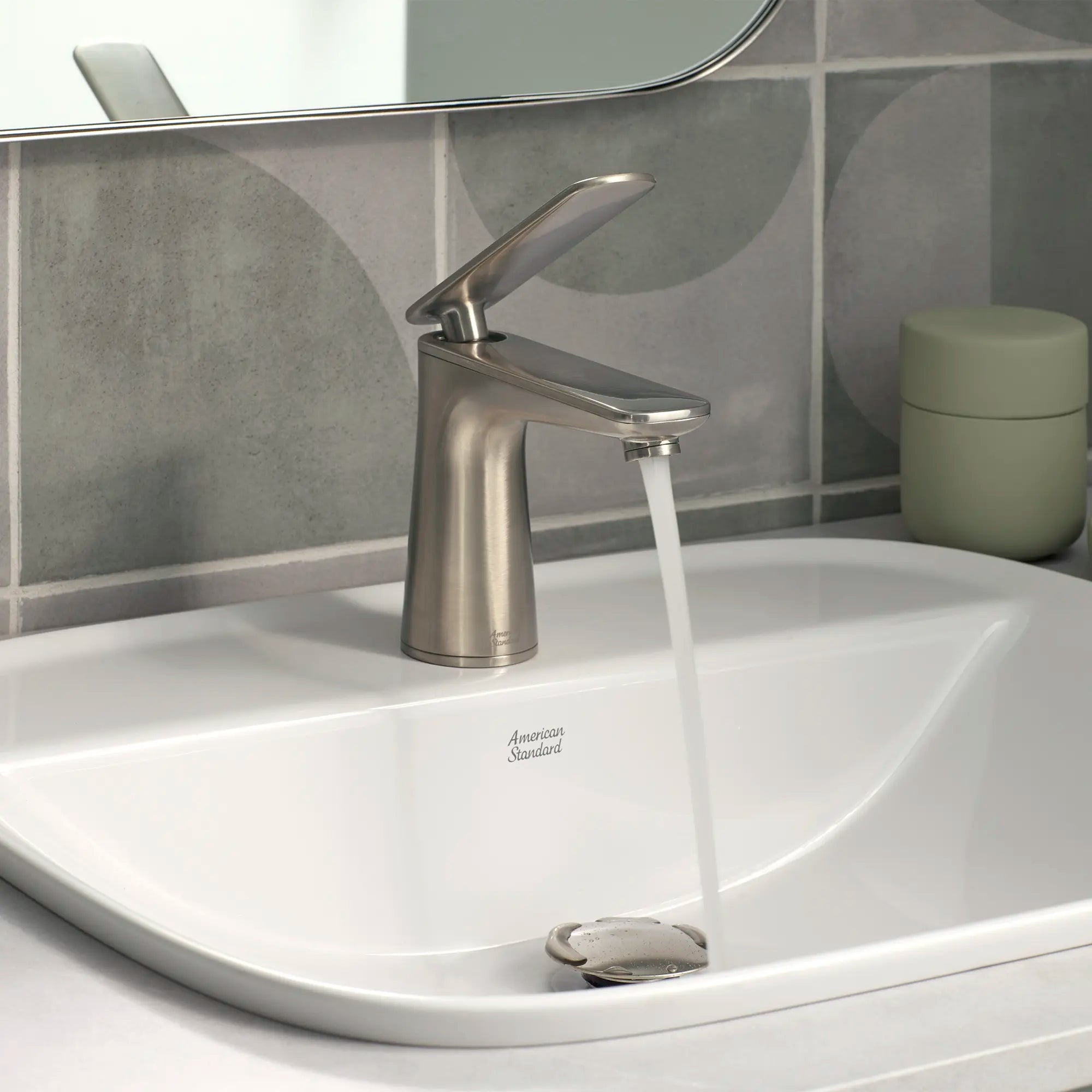 Aspirations Single Handle Bathroom Faucet - 1.2 GPM Water-Saving Design with Lever Handle - Perfect for Modern Vanities & Small Bathrooms