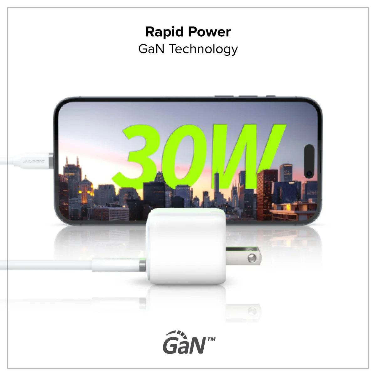 30W Fast Charger GaN Mini USB-C Wall Charger - Compact & Powerful for iPhone, Android, MacBook, Travel & Home Use