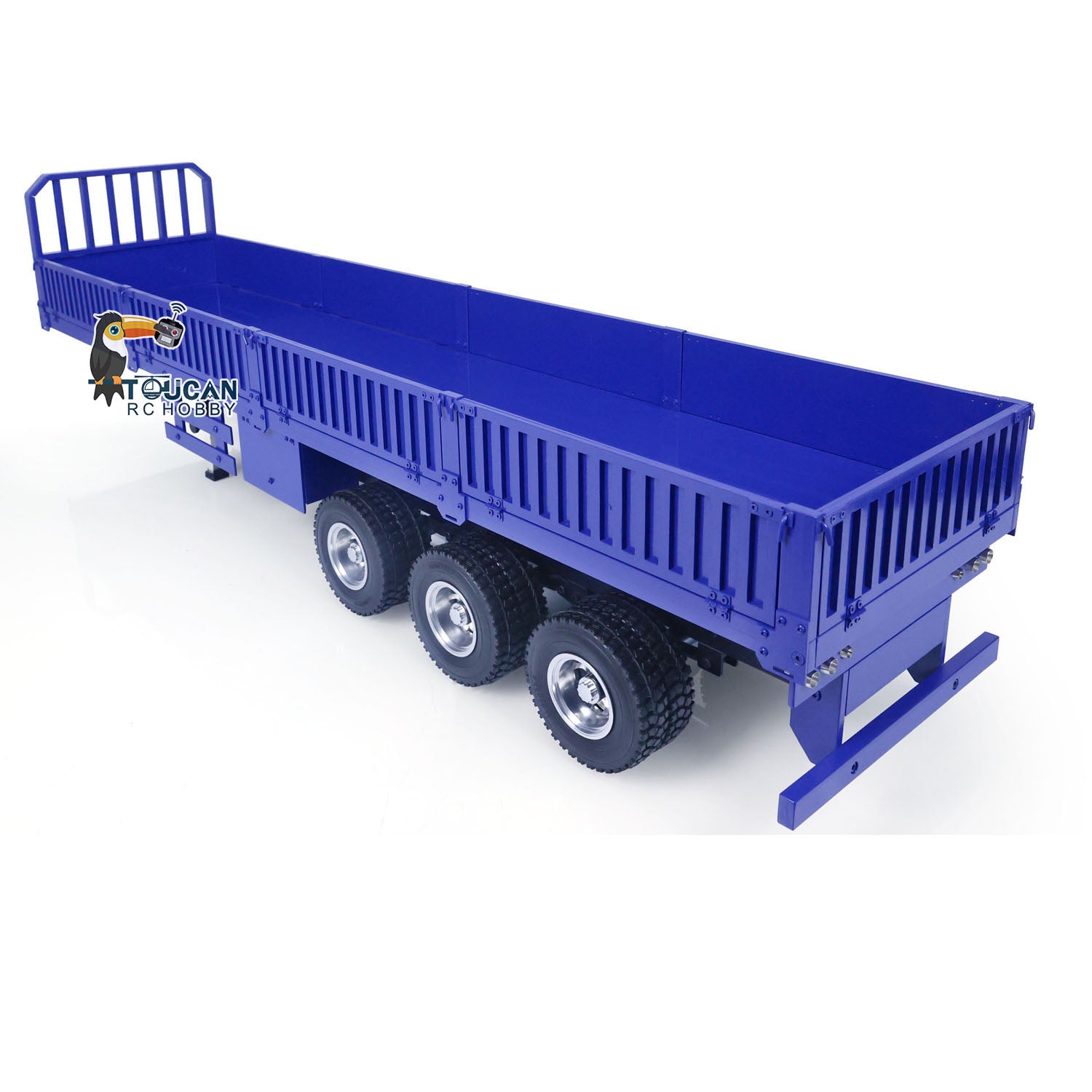 1/4 Scale Metal RC Low Bed Trailer for Tractor Trucks - 3 Axle Dump Car Model Construction Vehicle - Compatible with TAMIYA & LESU - Perfect for Construction Site Scenes and RC Truck Shows