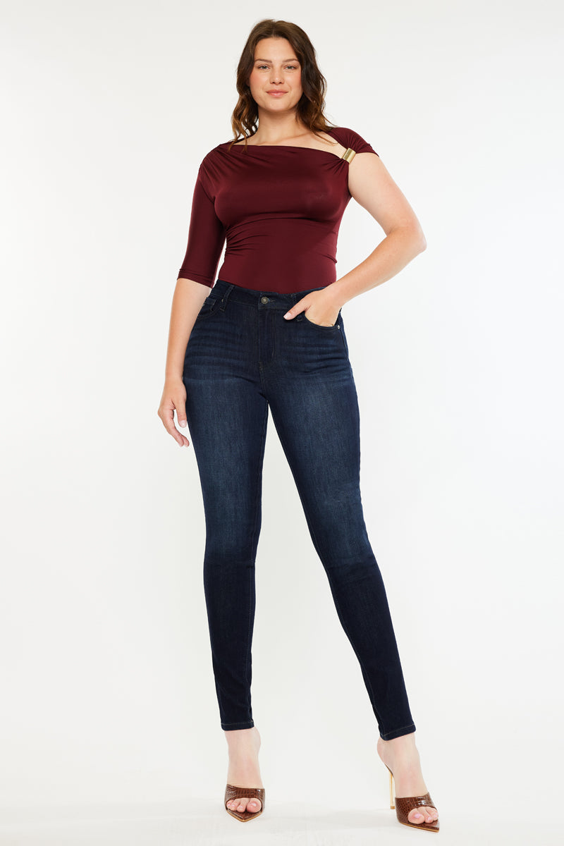 Effie Essentials High Rise Skinny Jeans for Women - Curvy Fit Stretch Denim Pants - Perfect for Casual Wear, Office & Night Out