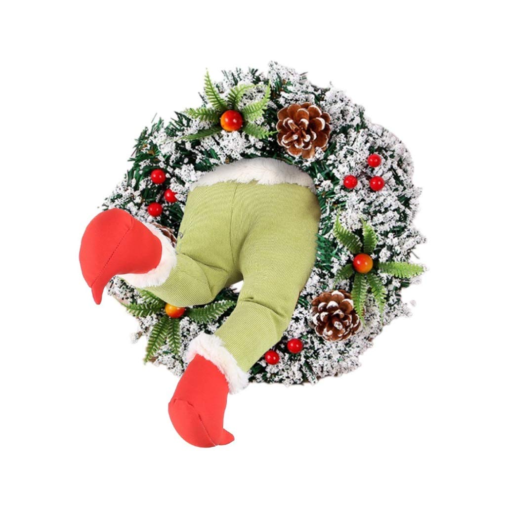 GANFANREN Christmas Burlap Wreath Garland - Rustic Holiday Decor for Front Door, Mantel & Wall - Perfect Festive Gift for Friends & Family