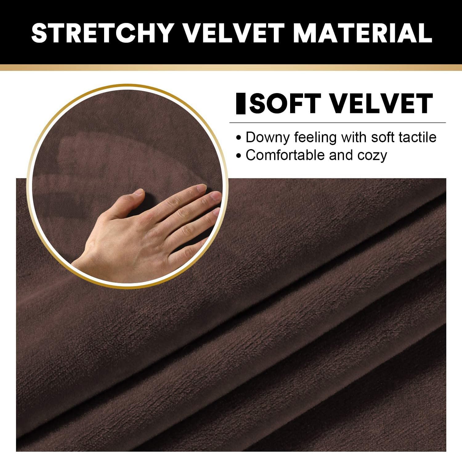 **PrinceDeco 3-Piece Soft Velvet Sofa Covers for 2-Cushion Loveseat – Anti-Slip Furniture Protector (72