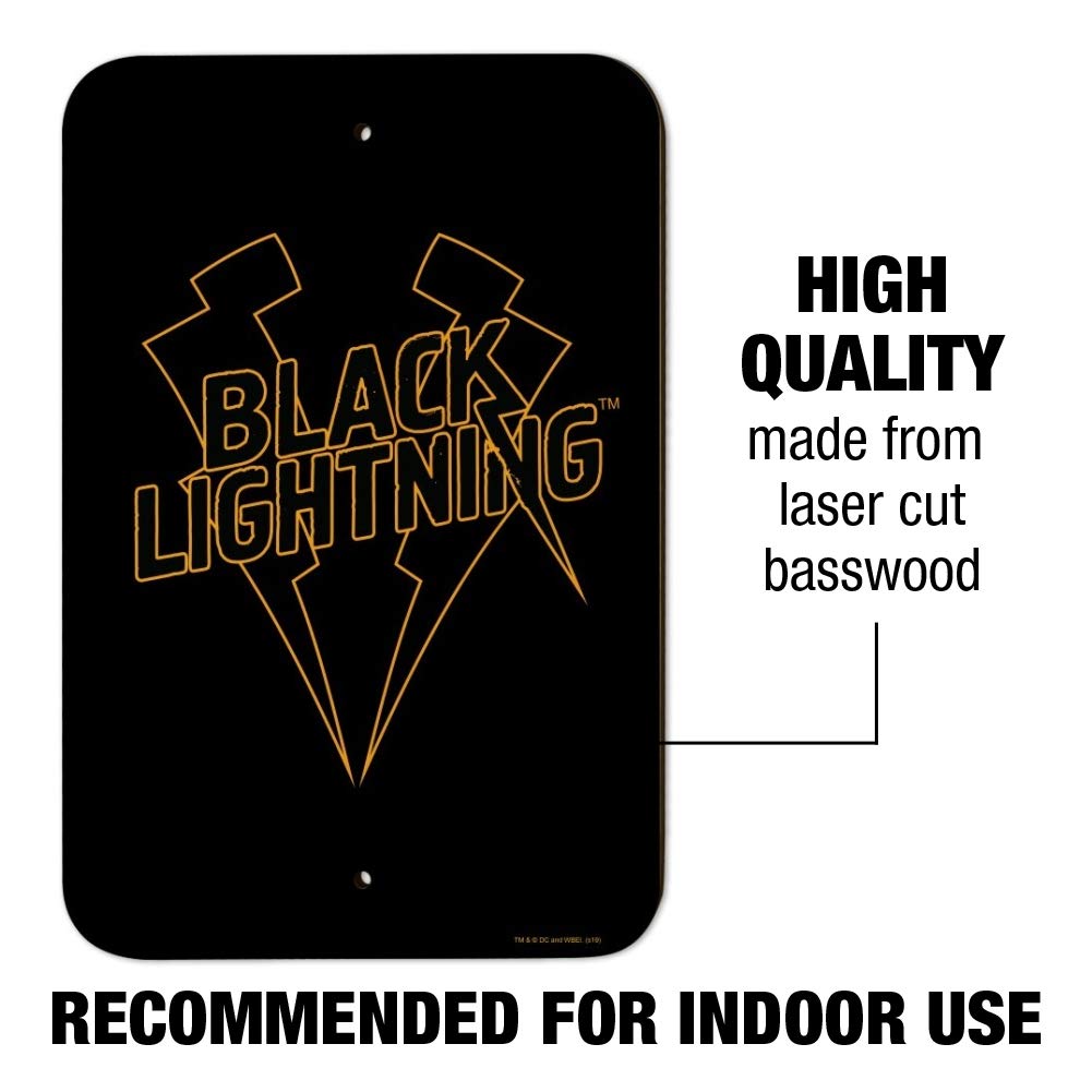 Black Lightning Logo Sign for Home, Office & Business - Custom Wall Decor for Superhero Fans & Modern Spaces
