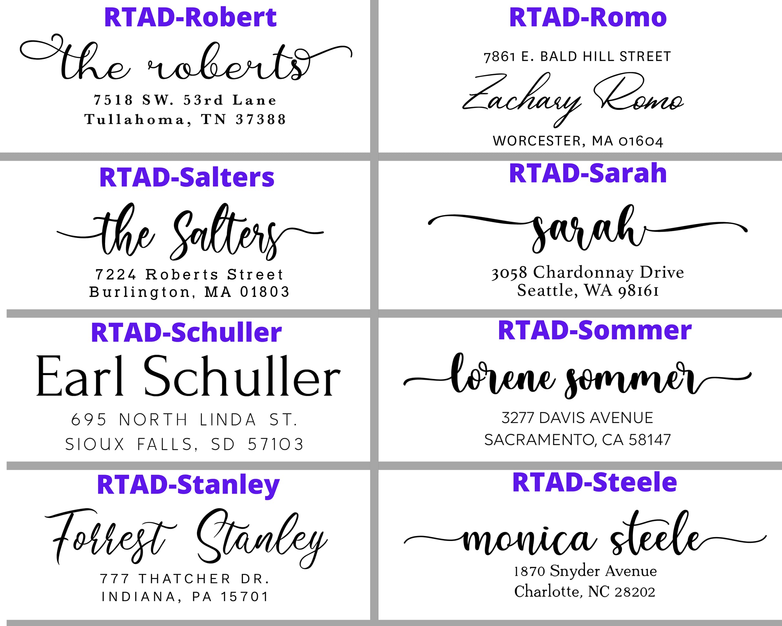 Custom Self-Inking Return Address Stamp - Personalized 3-Line Text & 15 Graphic Designs - Wood/Rubber Handle - 7/8