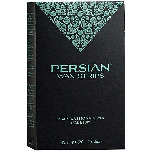 Persian Legs & Body Wax Strips (40 Strips) - Hair Removal Waxing Kit for Legs, Body, Bikini, Arms & Underarms with Soothing Aftercare Oil - Ideal for Smooth Skin at Home, Salon or Travel - Pack of 1 (CSB)