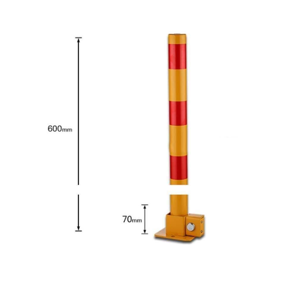 Heavy Duty Collapsible Parking Bollards with Cylindrical Lock - Black & Yellow Safety Barriers for Secure Parking Lanes | Ideal for Driveways, Garages & Commercial Parking Lots