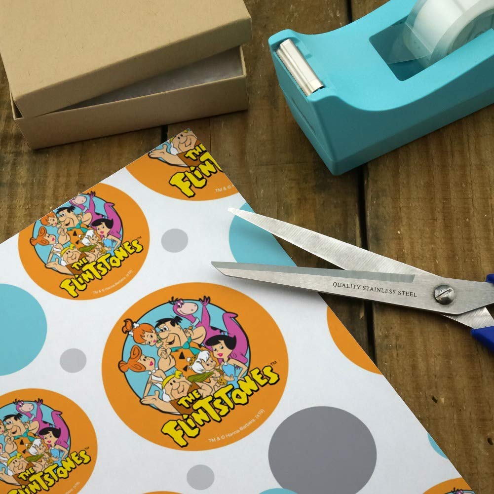 The Flintstones Cartoon Gift Wrap Paper Roll - Fun & Colorful Wrapping Paper for Birthdays, Parties & Holidays - 24 Inches x 10 Feet