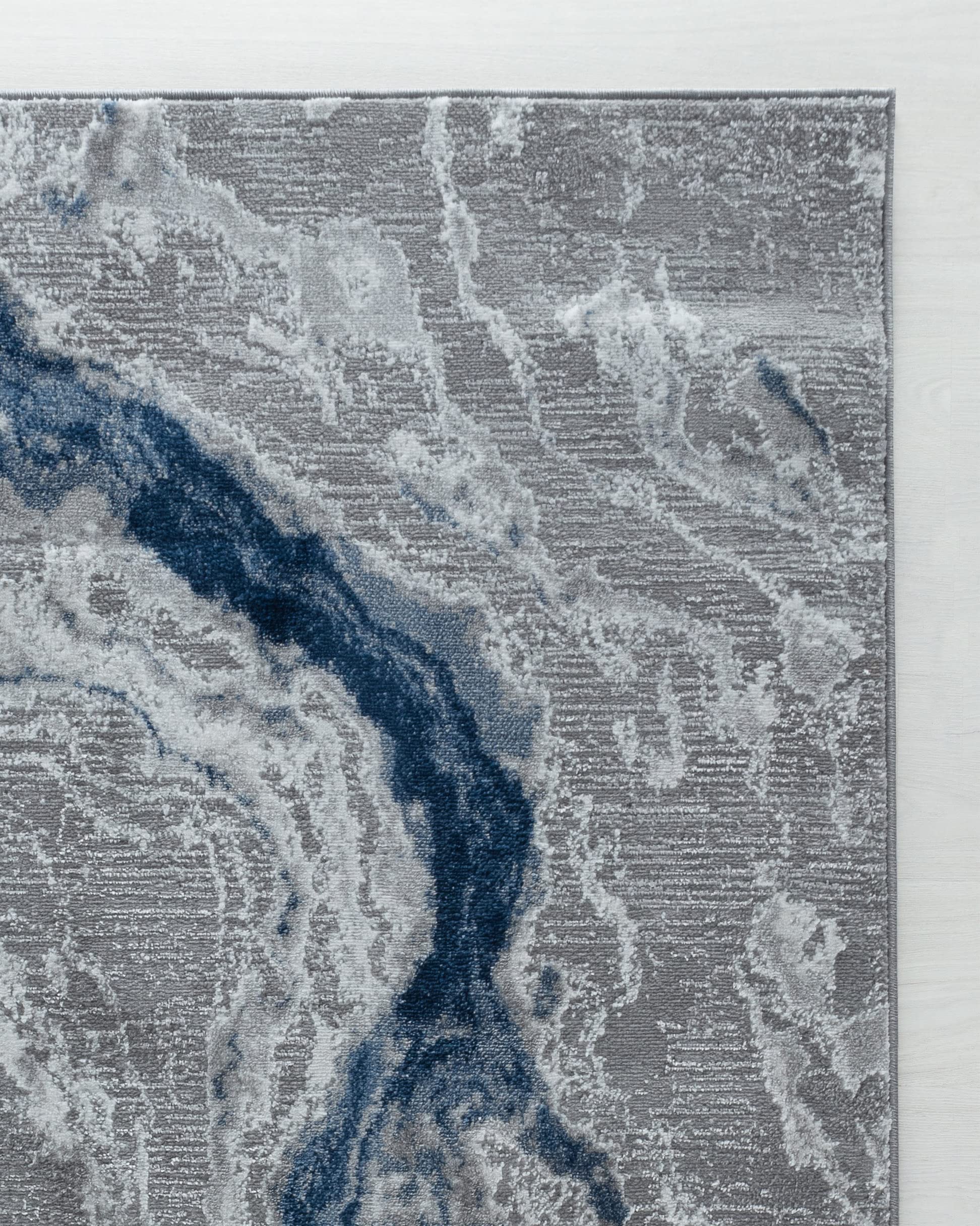 GLORY RUGS Modern Abstract Area Rug 8x10 - Soft Non-Slip Grey Navy Large Rugs for Home, Office, Bedroom & Living Room | Perfect for Hardwood Floors, Cozy Decor & High Traffic Areas